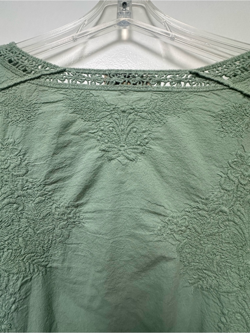 Democracy Sage Green Crochet-Trim Peasant Tunic - Picture 10 of 10